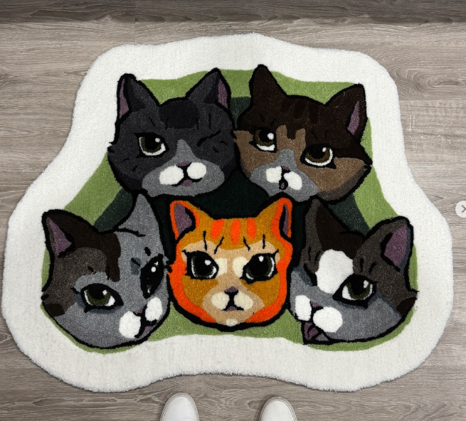 alfombra personalizada gatos